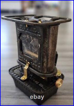Vintage 1893 The Perry Stove Co Oil Lamp Heater SAD Cast Iron New Wick Mica