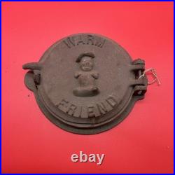 Vintage 1900s Warm Friend Stove Cover Cast Iron Face Plate Wood Working