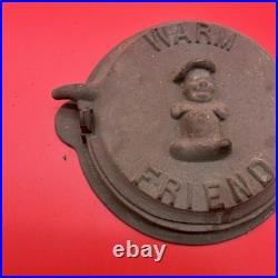 Vintage 1900s Warm Friend Stove Cover Cast Iron Face Plate Wood Working