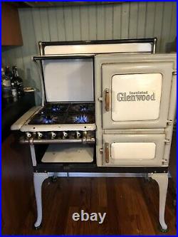 Vintage 1930 Glenwood Gas Stove, restored and modernized, gray and white