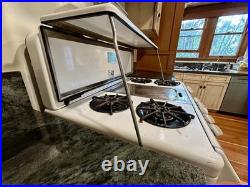 Vintage 1950s O'Keefe & Merritt Gas Stove 4 Burner with Griddle & Grillevator