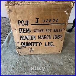 Vintage 1962 Salesman Sample Cast Iron Pot Belly Stove Original 22 Rare Japan