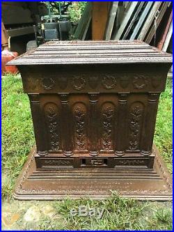 Vintage Antique Cast Iron Parlor Wood Stove Victorian 1800s Philadelphia Stove W