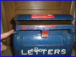 Vintage Antique Cast Iron U. S. Mail Box Danville Stove Mfg Letters Post Office