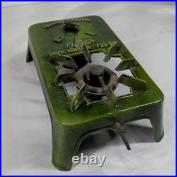Vintage Antique GAI France Alcohol Camping Stove Enamel Cast Iron Green