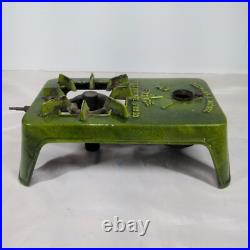 Vintage Antique GAI France Alcohol Camping Stove Enamel Cast Iron Green