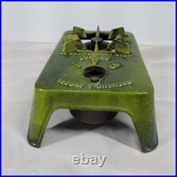 Vintage Antique GAI France Alcohol Camping Stove Enamel Cast Iron Green