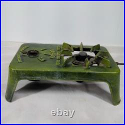 Vintage Antique GAI France Alcohol Camping Stove Enamel Cast Iron Green