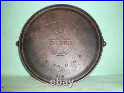 Vintage Antique Griswold Cast Iron #10 Large Logo Bailed Griddle