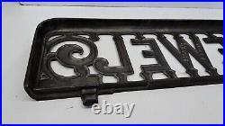 Vintage Antique JEWEL Cast Iron Stove Shelf, SIGN EMBLEM