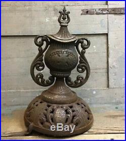 Vintage Antique Ornate Cast Iron Wood Stove Finial, Parlor Stove Finial Top