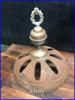 Vintage Antique Parlor Potbelly Stove Burner Cast Iron Top with Finial