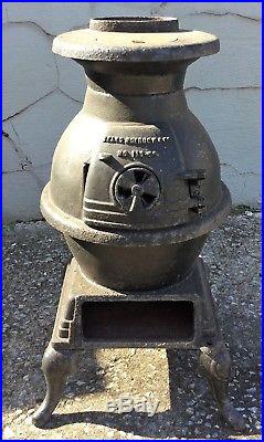 Vintage Antique Pot Belly Stove Sears Roebuck Cast Iron Wood Coal No. 119-59