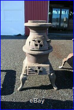 Vintage Antique Pot Belly Stove Sears Roebuck Cast Iron Wood Coal No. 119-59