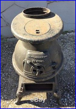 Vintage Antique Pot Belly Stove Sears Roebuck Cast Iron Wood Coal No. 119-59