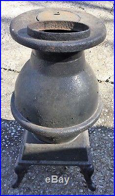 Vintage Antique Pot Belly Stove Sears Roebuck Cast Iron Wood Coal No. 119-59