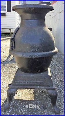 Vintage Antique Pot Belly Stove Sears Roebuck Cast Iron Wood Coal No. 119-59