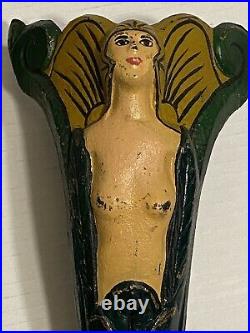 Vintage Art Deco Naked Lady Cast Iron Legs 16 Tall set of 4