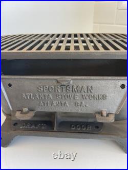Vintage Atlanta Stove Works Sportsman Cast Iron Hibachi Grill Portable BBQ NEW Vintage Atlanta Stove Works Sportsman Cast Iron Hibachi Grill Portable BBQ NEW