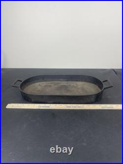 Vintage BSR Birmingham Stove Range 3052 Cast Iron Oval Shallow Fish Fryer Pan