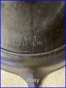 Vintage Birmingham Stove, Range #12 Cast Iron Skillet 13 7/16 Century Series USA