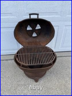 Vintage Cast Iron BBQ Century Grill by Birmingham Stove & Range, like Cue-Grill