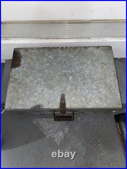 Vintage Cast Iron Camp Stove With Galvanized Case Rare