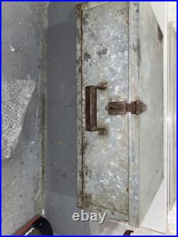 Vintage Cast Iron Camp Stove With Galvanized Case Rare