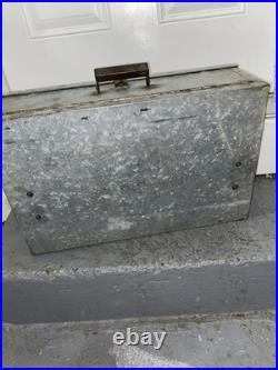 Vintage Cast Iron Camp Stove With Galvanized Case Rare