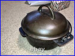 Vintage Cast Iron Griswold No. 6 Dutch Oven 2605 with Griswold Logo Lid Nice Shape
