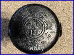 Vintage Cast Iron Griswold No. 6 Dutch Oven 2605 with Griswold Logo Lid Nice Shape