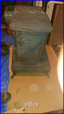 Vintage Cast Iron Parlor Coal Stove # 24