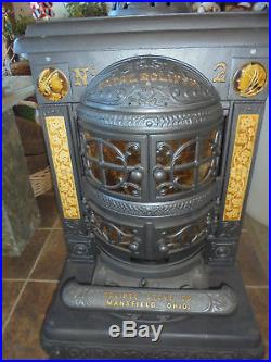 Vintage Cast Iron Parlor Stove Restored Burns Wood Coal