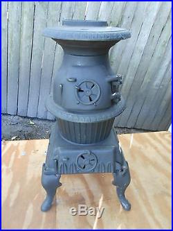 Vintage Cast Iron Pot Belly Stove
