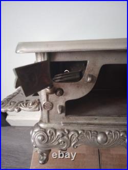 Vintage Cast Iron Royal Kenton Brand Toy Salesman Sample Stove Nickel Plate