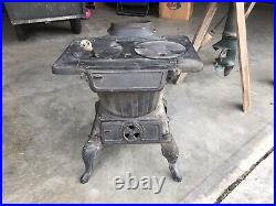 Vintage Cast Iron Two Burner Coal/Wood Stove 20 Tall 21 Depth 20 Wide