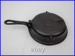 Vintage Cast Iron Waffle Maker Detroit Stove Works 1890's Size 7/8 Restored