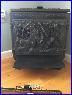 Vintage Cawley Lemay 500 Wood Stove, Cast Iron Artwork By Martha Cawley/made Pa