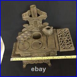 Vintage Crescent Cast Iron Cook Stove With Accessories 10x11.5x5