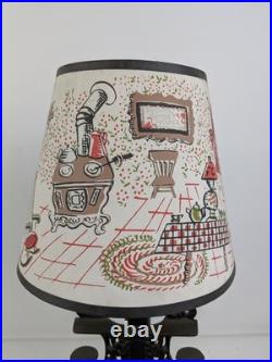 Vintage Crescent Cast Iron Mini Stove Lamp Burner Covers Tested Worked Lampshade