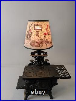 Vintage Crescent Cast Iron Mini Stove Lamp Burner Covers Tested Worked Lampshade