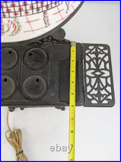 Vintage Crescent Cast Iron Mini Stove Lamp Burner Covers Tested Worked Lampshade