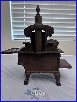 Vintage Crescent Cast Iron Miniature Mini Wood Coal Oven Stove