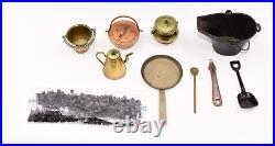 Vintage Crescent Cast Iron Miniature Stove & Accessories
