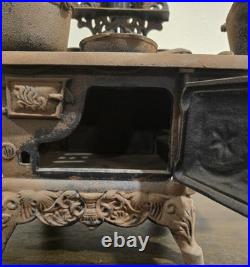 Vintage Crescent Cast Iron Salesman Sample Stove With Accessories Complete Set