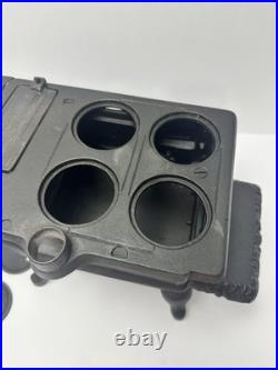 Vintage Crescent Cast Iron Toy Stove Miniature with Accessories Copper Chimney