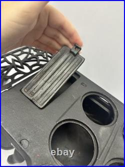 Vintage Crescent Cast Iron Toy Stove Miniature with Accessories Copper Chimney