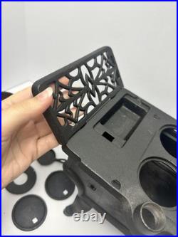 Vintage Crescent Cast Iron Toy Stove Miniature with Accessories Copper Chimney