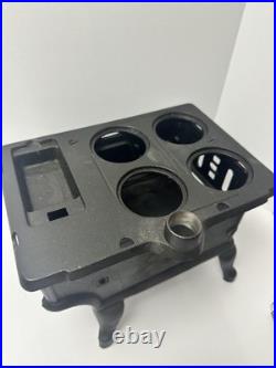 Vintage Crescent Cast Iron Toy Stove Miniature with Accessories Copper Chimney