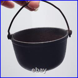 Vintage Crescent Cast Iron Toy Stove Miniature with Accessories Copper Chimney